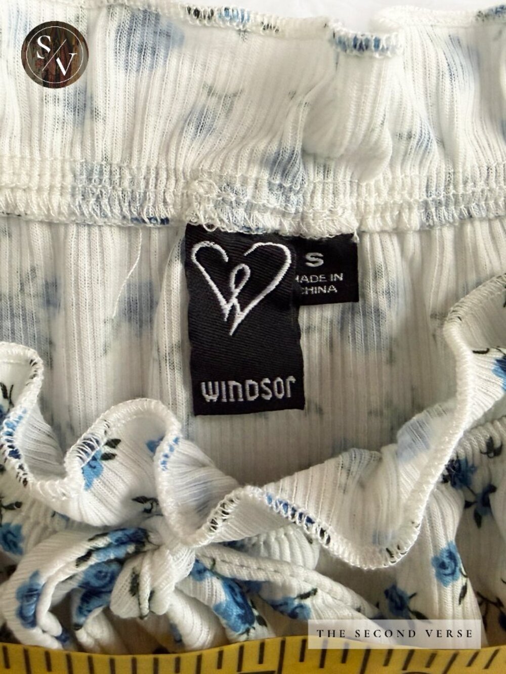 NWT Windsor Cottagecore White Blue Floral Puff Sleeve Bodysuit Size Small Spring - Picture 8 of 9